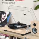 Turntables Record Players Wireless Output Carbon Fiber Tonearm Aluminium Platter Belt-Drive LP Turn Tables Audio Phono RCA Line Out AT-3600L MM Cartridge Vintage Retro Pale Wood Walnut