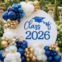Mindsoft Blue Felt Class of 2026 Sticker Sign for Backdrop Graduation Decor for Party Congrats Grad Class of 2026 Event Letter Sign Graduation Party Balloon Arch Backdrop Decor Supplies
