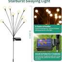 Solar Lights Outdoor Waterproof 4 Pack of 32 LEDs Garden Patio Firefly Decoration Unique Gifts Women Grandparents