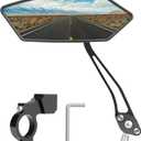 Bike Mirror, HD Wide Angle Large Handlebar Rearview Mirror, Blast-Resistant 360Adjustable Bicycle Rear View Mirror Accessories for Mountain Road Bike Moto (Left)