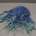 Ombre Blue Wigs for Women Short Curly Wavy Blue Wig for Girls Short Bob Wig With Bangs Heat Resistant Synthetic Wigs for Cosplay Costume Party (Blue Ombre Wig)