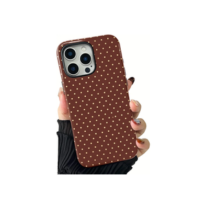 ZTOFERA Magnetic Case for iPhone 16 Pro, Compatible with Magsafe, Polka Dot Aesthetic Phone Case Cute for Girl Women, Hard PC+Soft TPU Protective Phone Cover for iPhone 16 Pro-Brown