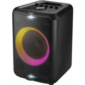 PHILIPS X3206 Bluetooth Party Speaker with Deep bass, Up to 14 Hours Battery, Party Lights and Karaoke Effects, Microphone and Guitar Input, Audio-in, USB Charging, Built-in Trolley, TAX3206
