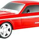 QFX Bluetooth 1965 Retro Car Replica Speaker, 3-inch Speakers, Hands Free Link, Built-in Microphone, FM Radio and LED Party Lights, Red - BT-1965-RED