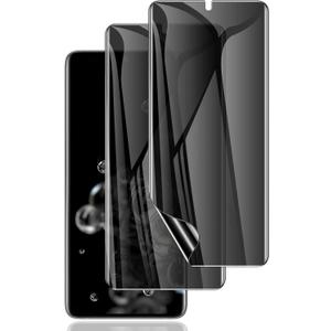LYWHL 2 Pack for Samsung Galaxy S20 Ultra Privacy Screen Protector, [Support Fingerprint ID] Anti-Spy Full Adhesive Flexible Film for Galaxy S20 Ultra 6.9" - Black