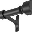 Matte Black Telescoping Curtain Rods - 72 to 144 Inch, 1 Inch Diameter Heavy Duty, Adjustable Window Treatment