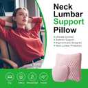 Car Headrest and Lumbar Support Pillow Set,1 Piece, Neck & Back Support for Driver/Passenger Seat, Comfortable & Breathable, Relieves Neck & Back Pain, Ideal for Long Drives (B/Pink)