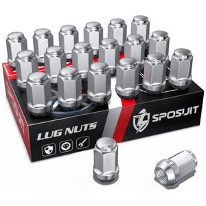 Sposuit M12x1.5 Lug Nuts - Replacement for 2001-2023 Ford Escape, 2003-2018 Focus, 2006-2020 Fusion, 2008-2024 Dodge Journey,1991-2007 Caravan, 1994-2014 Avenger - Closed End Chrome Lug Nut(20 Pcs)