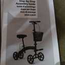 Medline Manual Seated Mobility Scooter Knee Walker, 8” Wheels, 300 lbs. Capacity, Black- for Leg & Foot Injuries, Crutch Alternative, 1 Ct.