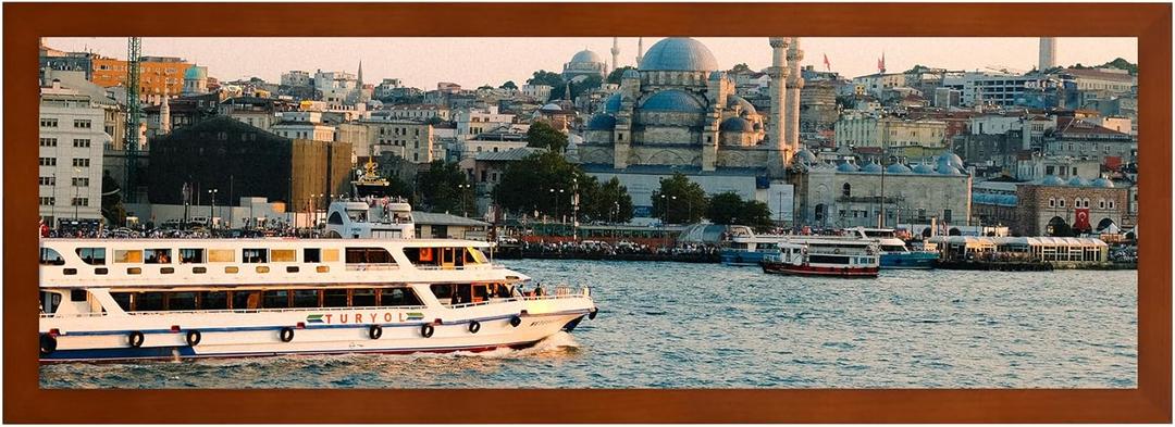 12x36 Poster Frame, 12x36 Panoramic Picture Frame, Solid Wood Poster Frame-Horizontal and Vertical Wall Hanging for Home, Exhibition, Caffe(Brown)