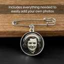 Wedding Boutonniere Bouquet Charm Pin Double Sided Round Photo Charm Mother of the Bride Gift for Groom with Photo Resizing Software