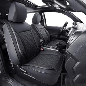 LUCKYMAN CLUB F150 Full-Set Seat Covers J03-Q3 with Waterproof Faux Leather, Fit 2015-2025 Ford F150 and 2017-2025 F250 F350 F450 (Full Set, Black)