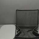 Platter Storage Case, China Storage Containers Hard Shell 17" x 13" x 6", 5 Felt Dividers Included, Structured Top and Stackable (Linen Grey)