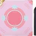 BALAPET Portable Mahjong Mat with Playing Instructions for Learning, Anti Slip Mahjong Mat for Table, Noise Reduction Table Mat Cover for Board & Tile Games, 31.5inx31.5in, Patent Pending(Pink)