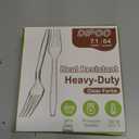 7.1" Clear Plastic Forks Heavy Duty with Heat Resistant & BPA Free, Solid and Durable Plastic Cutlery, Premium Disposable Forks for Party Supply(84 Count)