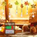 ckujjui 6 Pcs Fall Diamond Art Kits Sun Catcher Thanksgiving Maple Leaves Wind Chimes with Crystal Pendant Double Sided Kits for Adults Harvest Garden Hanging Ornaments(Maple Leaves)