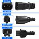 JSADZKJY IEC 320 Y Distributor Power Cable C14 Male to C5 Female+ NEMA 5-15R Female Extension Power Cable 10A 250V C14 to C5+NEMA 5-15R AC Adapter Cablefor Laptop Receptacle Converter (33cm/1ft)
