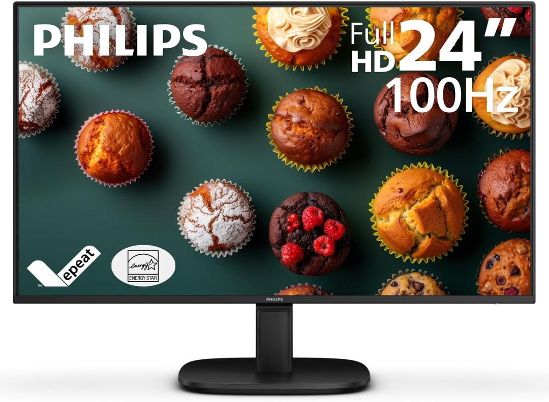 Philips 24B2N2100 24 inch FHD (1920 x 1080) 100Hz Gaming Office Monitor, Energy Star Certified, EPEAT Gold Certification, HDMI & VGA,