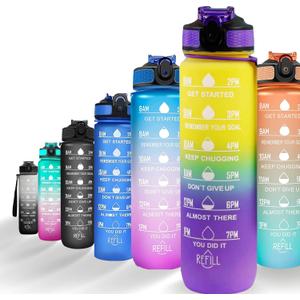 Leakproof Water Bottle with Straw & Lid - 32oz Motivational BPA Free Water Bottle with Time Markings & Straw Lid for Sports & Outdoors - Ensure Hydration with Leakproof Bottle and Straw