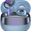 Sleep Earbuds Bluetooth 5.4 in Ear Light-Weight Headphones, Mini Sleep Headphones Small Design for Side Sleepers, 47H Playtime with Charging Case, Clear Calls Earphones, Haze Blue