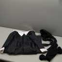 Spooktacular Creations Girls Halloween Black Costume, Black Floral Print Dress with Wig and Stocks for Kids Halloween Dress ((Small(5-7 yrs)))