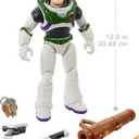 Mattel Disney and Pixar Lightyear Toys, Buzz Lightyear Figure, Fully Equipped 12-in Action Figure with 4 Accessories, Collectible Gifts for Kids
