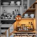 20'' Wood Lazy Susan for Countertop Acacia Large Turntable Rotating Serving Tray for Table Top Non Skid Kitchen Tray Revolving Condiment Spice Rack Table Organization Storage, Natural