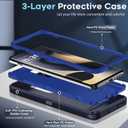 LeYi for Motorola Edge-2024-Case: Moto NOT FIT Edge 50/ G 5G 2024 3 in 1 Heavy Duty Rugged Cover, Shockproof Cell Phone Android Phone Funda para Edge2024 5G 6.6", Blue