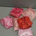 Lawie 6 Pack Colors Satin Lined Silky Sleeping Bonnets Shower Caps Curly Long Hair Protector Night Large Adjustable Wide Brim Band Sleep Hats Hair Wraps for Women Girls (Feminine Colors)