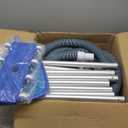 4 Pcs Swimming Pool Vacuum Kits 11.8" Vacuum Head with 1-1/2" x 29.5 ft Hoses, 13.7ft Pole and 17" Skimmer Net Flexible Head with Wheels for Above Ground Inground Hot Tub Cleaning Tool