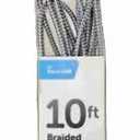 Cell Candy - Braided Charge & Charge Sync Cable - Micro-USB - 10 Foot - Silver