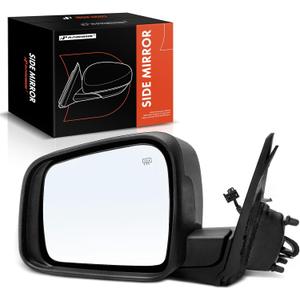 A-Premium Driver Side Power Door Mirror - Compatible with Dodge Durango 2011-2017 - Heated Manual Folding Black Outside Rear View Mirror - Replace# 5SH43AXRAC
