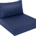 AAAAAcessories Outdoor Deep Seat Cushions, Waterproof, Fade-Resistant Patio Furniture Replacement Cushions, 25.5" x 25.5" x 5" + 25.5" x 13.5", Navy Blue