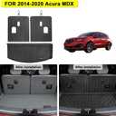 Floor Mats for Acura MDX 2014-2020 (only for 7 Seat, No Hybrid Models) with Trunk Mat & Backrest Mat TPE All Weather Protection 3 Rows Floor Liner & Cargo Liners Accessories