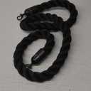 Montour Line Black Heavy-Duty Twisted Polypropylene Rope 6 Feet with Black Powder Coated Steel Snaps, Post Queue Line Barrier for Movie Theaters, Grand Openings, Hotels