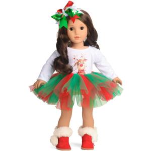 18 Inches Doll Clothes Christmas Deer Tutu Dress Fits 18 Inch Dolls