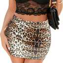 Avidlove Women Mini Skort Skirts Pencil Bodycon Short Skirts Y2k Leopard Print Skorts with Shorts Underneath (Large)