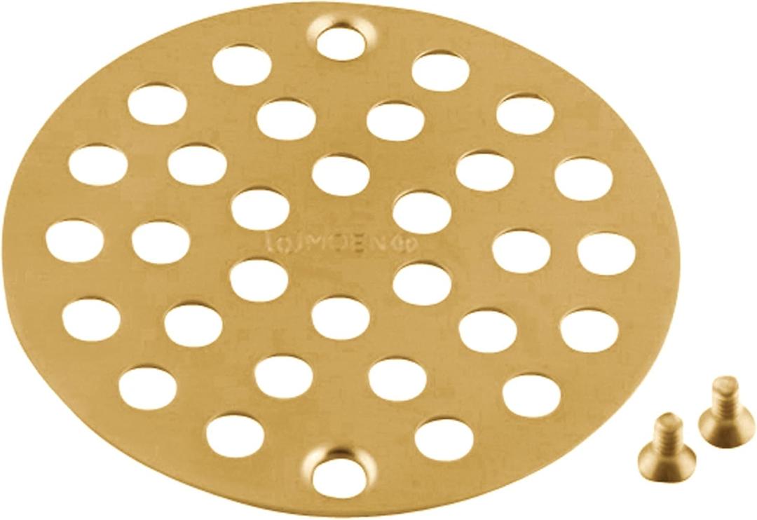 Moen 102763BG 4-Inch Screw-In Shower Strainer Drain Cover, Brushed Gold