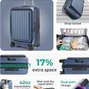 BAGSMART 20" Expandable Top-Opening Carry-On, Double Spinner, TSA, Blue