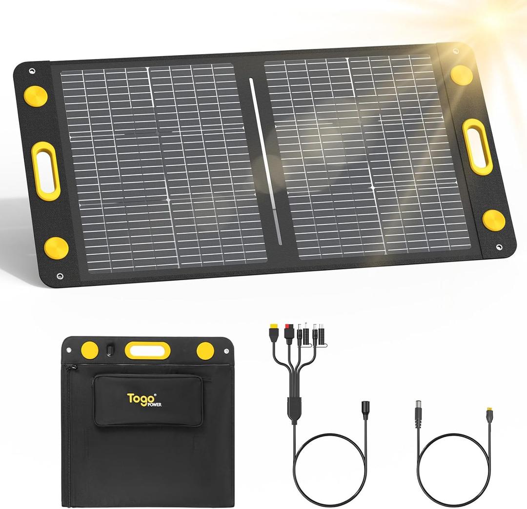 100W Bifacial Portable Solar Panel, Bend Resistant Foldable Solar Panel 100Watt 22V Monocrystalline Solar Charger for Power Station, IP67 Waterproof for Outdoor Camping Van RV Trip