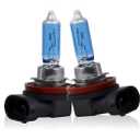 2 PCS H11 Car Halogen Bulbs, Ultra White Light Bulbs, 12V 100W Front Fog Light Bulbs, Super Bright High Beam Low Beam Bulb Auto Lights Universal for Most Cars, Trucks, SUVs (White)