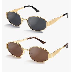 livho 2025 Trendy Oval Sunglasses - Stylish Polarized Shades for Everyday - Retro Metal Frames