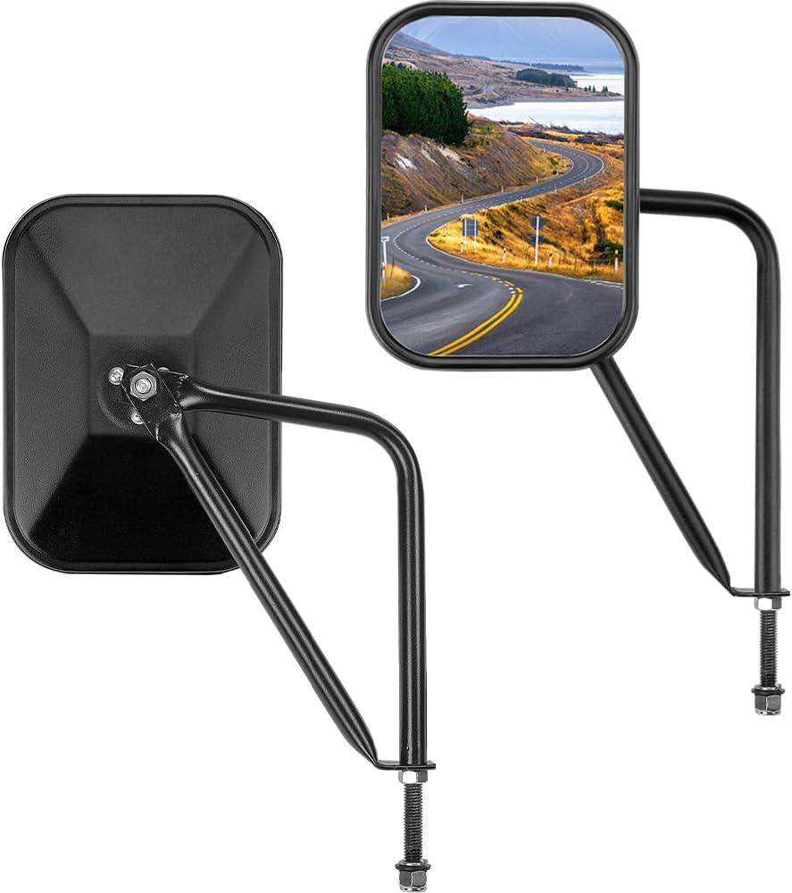 JOYTUTUS Mirrors Doors Off Compatible with 1987-2026 Wrangler YJ TJ JK JKU JL JLU Gladiator JT, Anti-shake Wide Vision Mirrors Easier Install Door Hinge Mirror, Doorless Side Mirror, Wrangler/Gladiator 1987-2024