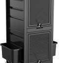 TASALON Premium Lockable Salon Trolley with Wheels and 6 Drawers & 2 Bucket, Versatile Salon Cart for Hair Stylist, Tattoo, Barber