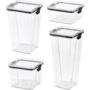 ORUWVWURO Food Storage Containers 4pack Plastic BPA Free shatterproof Freezeable Dishwasher Washable Environmentally Friendly and Recyclable Sealed Storage Containers Food Storage