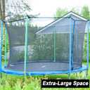 Trampoline Net Replacement Trampoline Safety Round Frame Enclosure Weather Resistant Breathable Net with Double Headed Zippers