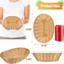 Yesland 16 Pack Plastic Oval Baskets, Food Storage & Fruit Basket, 8-3/4 x 6-1/4 x 2-3/4 Inches Basket Bin for Kitchen, Restaurant, Centerpiece Display