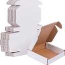 Small Shipping Boxes 4x4x1, Set of 50, White Corrugated Cardboard Box (YD441-50W)
