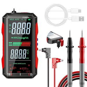 6000 Counts True RMS AC/DC Voltage Tester,FS899L Digital Multimeter with Color Screen, USB C Rechargeable Electrical Testing, NCV, Capacitance, Non Contact Voltage Detector for Car, Home(FS899L)