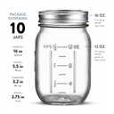Paksh Novelty Mason Jars with Lids & Sealer - 5 Pack 16 Oz Regular Mouth Glass Canning Jars - Food Storage Container - Airtight Container for Pickling, Candles, Overnight Oats, Fruit Preserves